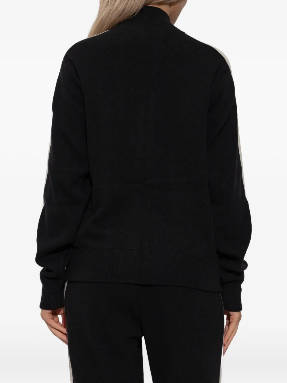 Palm Angels Sweater met gestreepte mouwen en rits Zwart