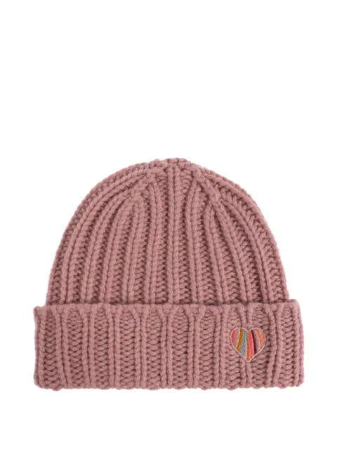 Paul Smith ribbed heart beanie hat