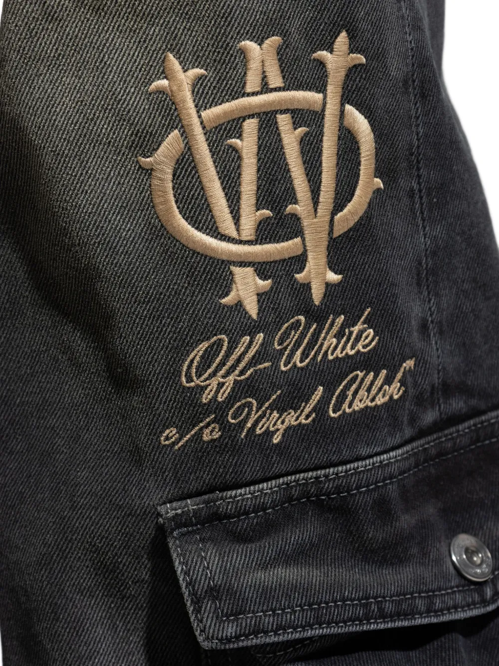 Off-White Jeans met geborduurd logo Zwart
