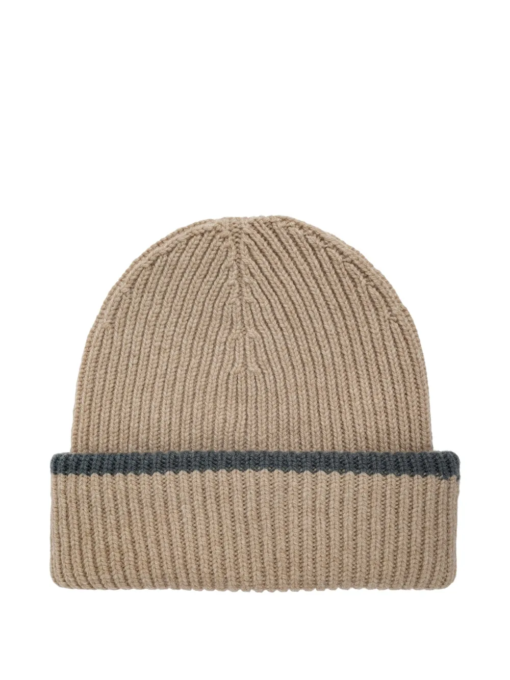 Paul Smith ribbed logo-patch beanie - Beige