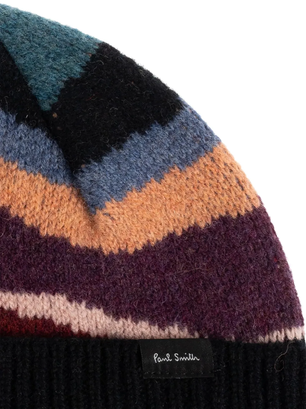 Paul Smith Striped Beanie Hat In Multi