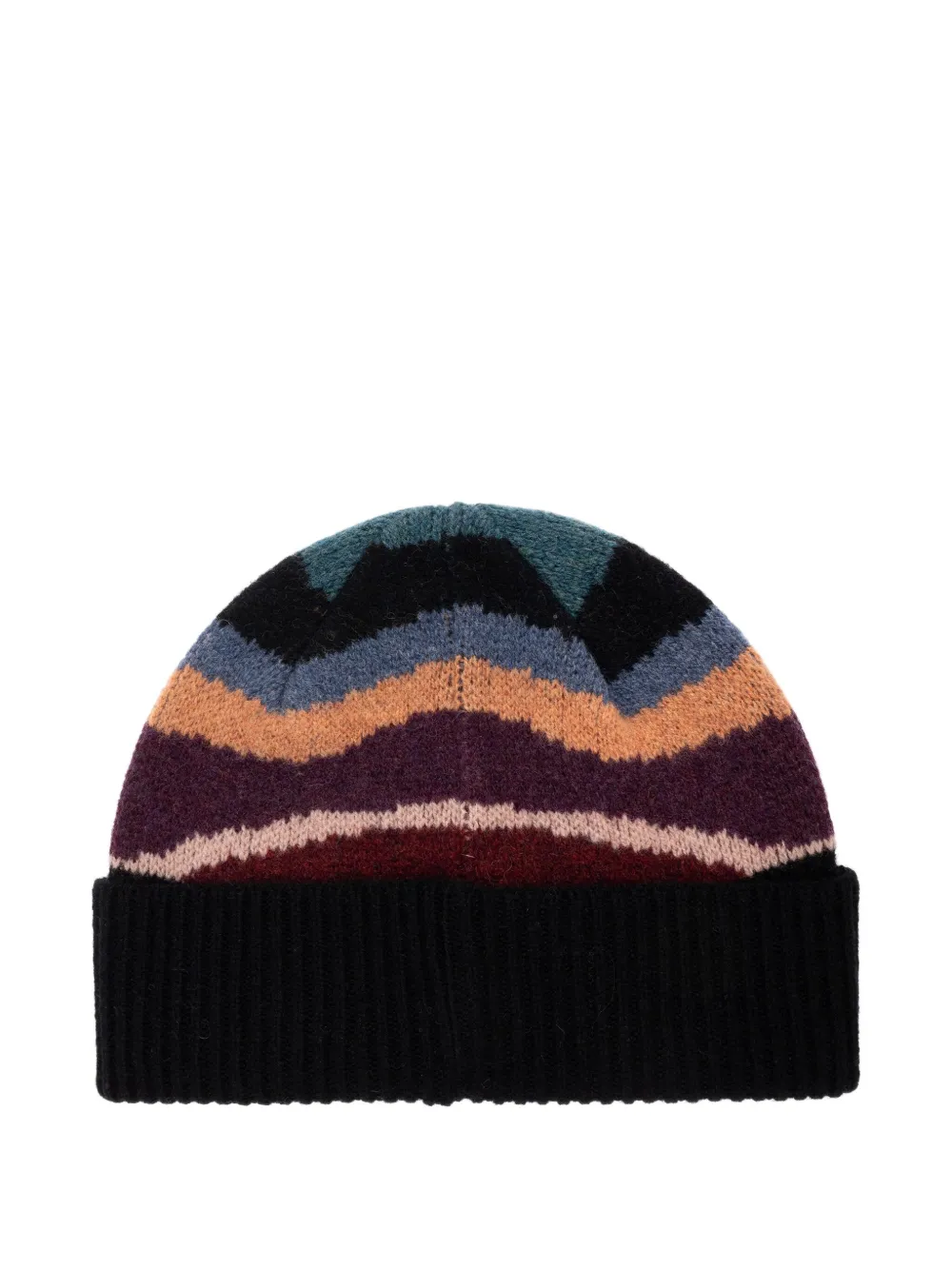 Paul Smith striped beanie hat - Zwart