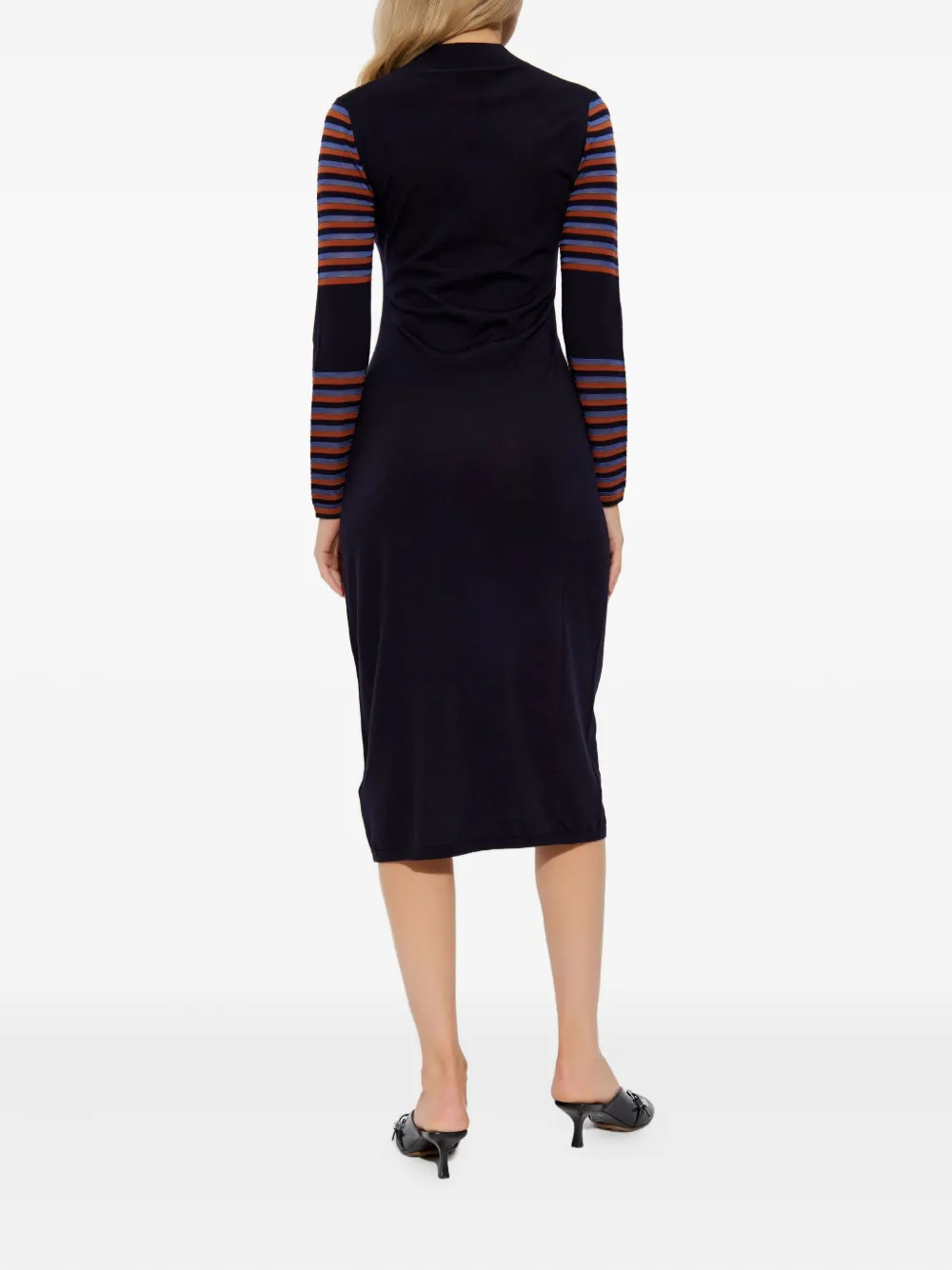 PS Paul Smith Gestreepte midi-jurk Zwart