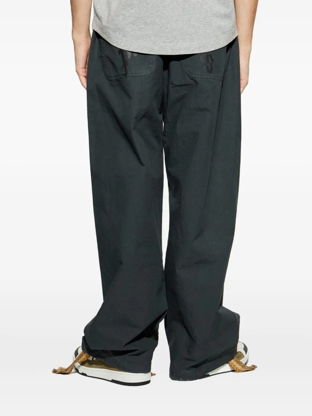 Palm Angels Broek met trekkoord en voorzak Grijs