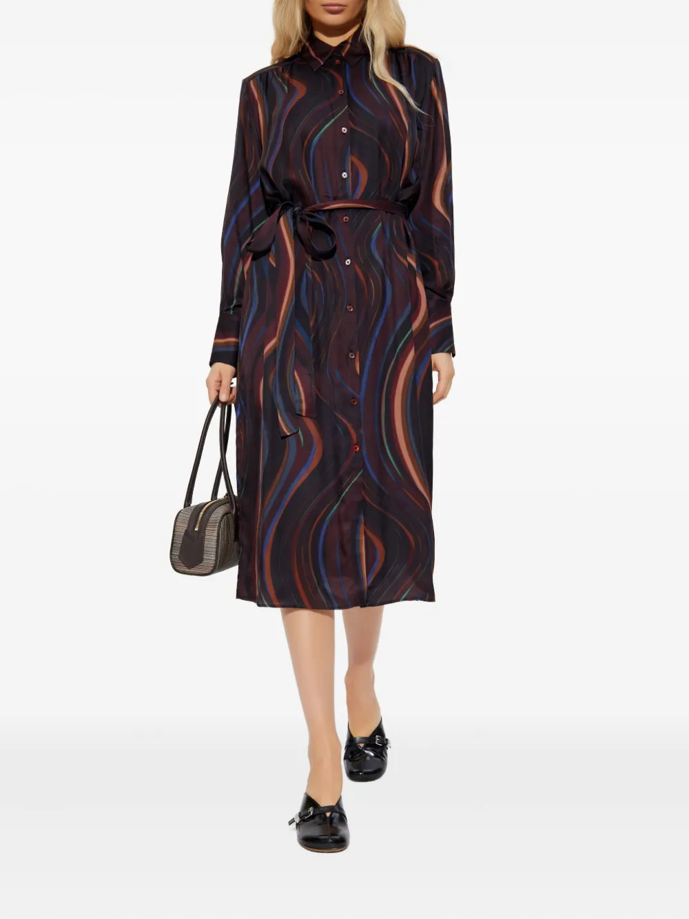 PS Paul Smith Gestreepte maxi-jurk - Zwart
