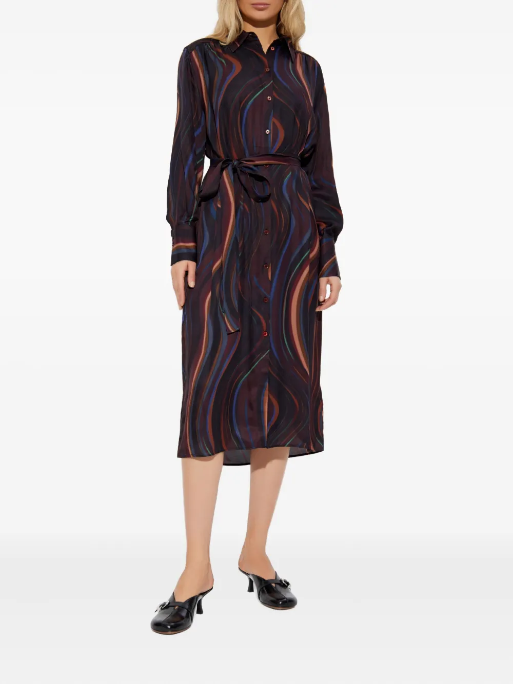 PS Paul Smith Gestreepte maxi-jurk Zwart