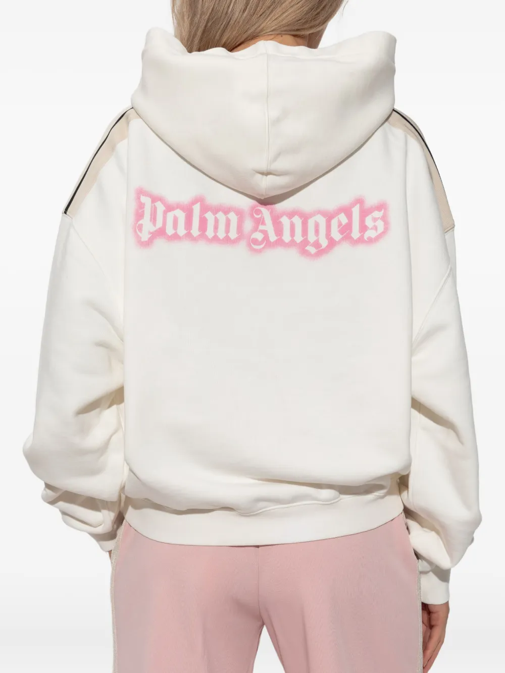 Palm Angels Logo-detail Cropped Hoodie In Multi
