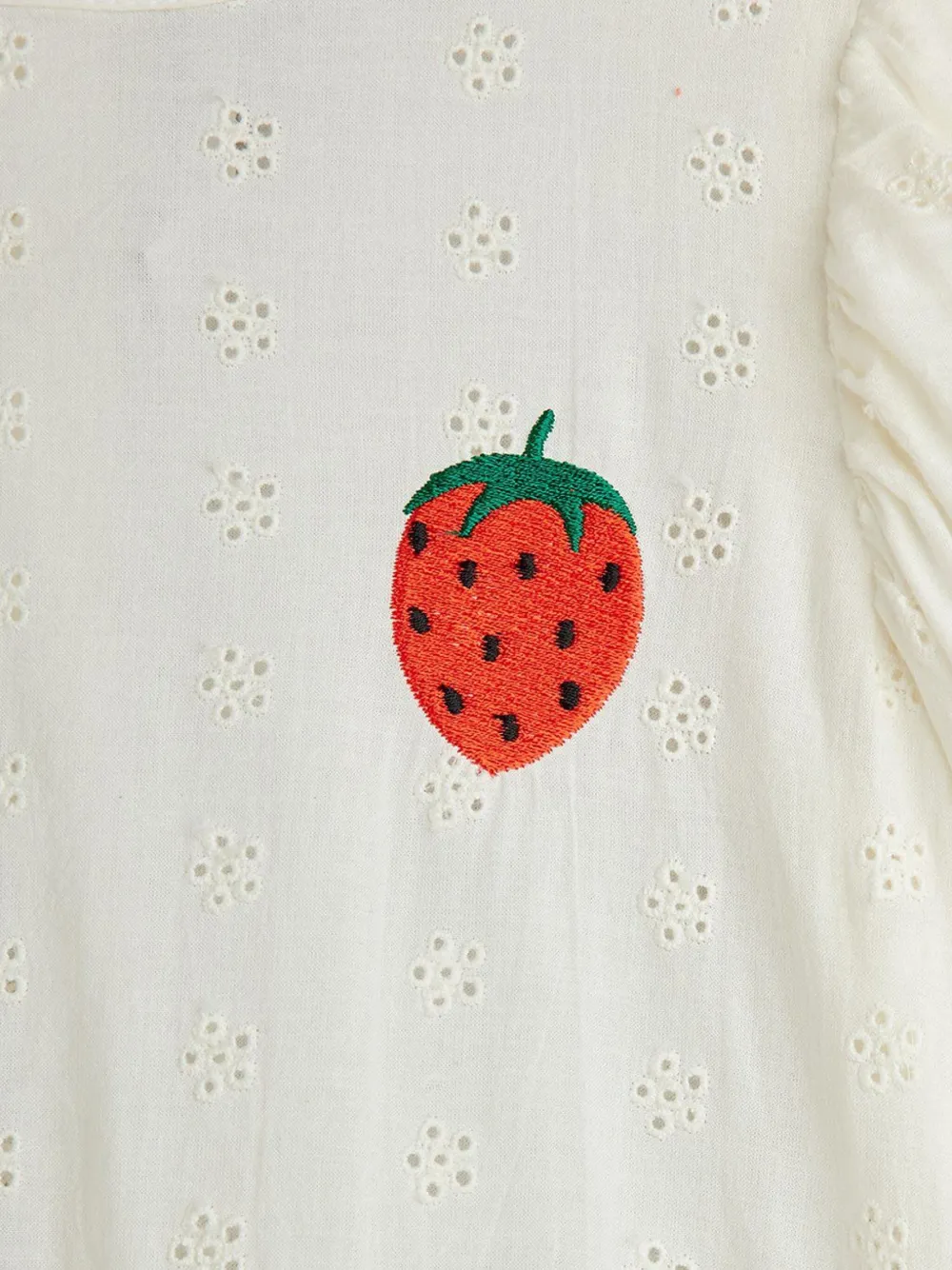 Mini Rodini Jurk met borduurwerk Wit