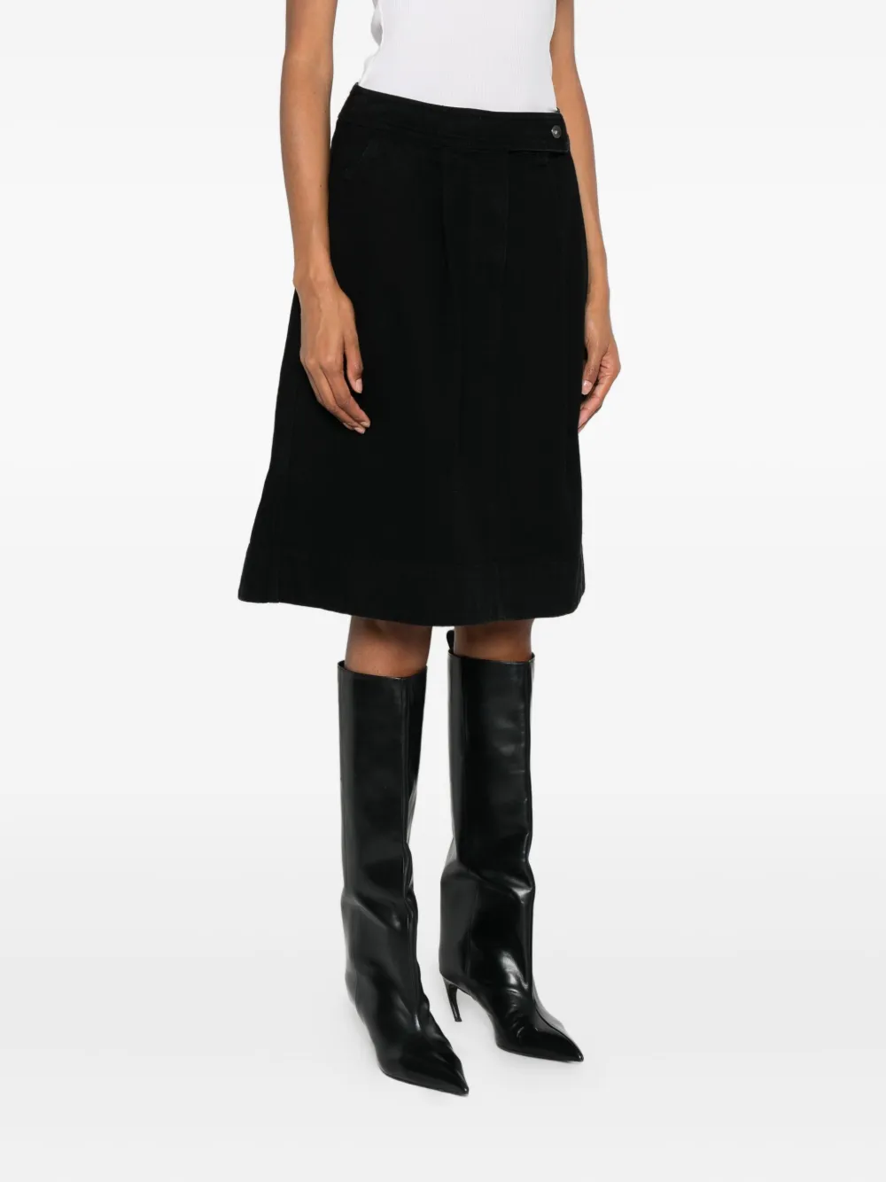Mhl By Margaret Howell Pleat-detail Skirt In Black