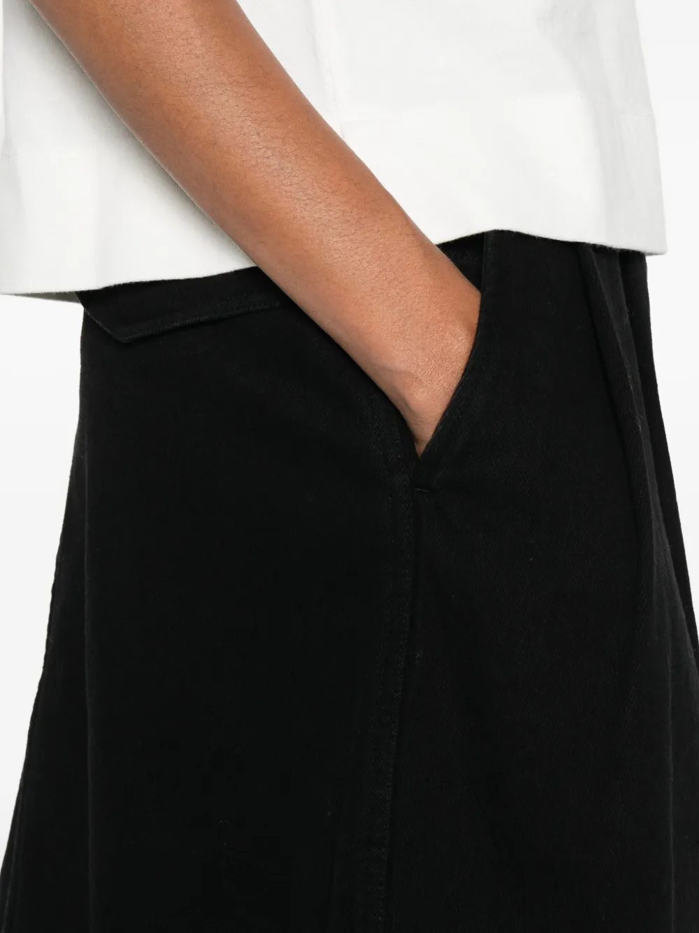 Mhl By Margaret Howell Pleat-detail Skirt In Black