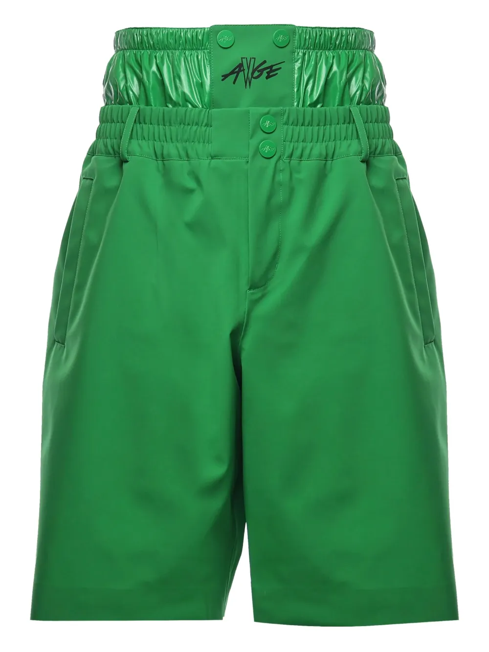 Moncler logo-print high-waisted shorts | Green | Image 1