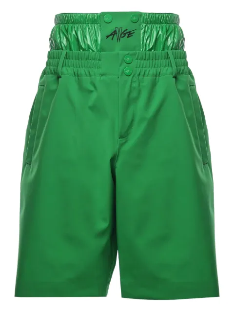 Moncler logo-print high-waisted shorts