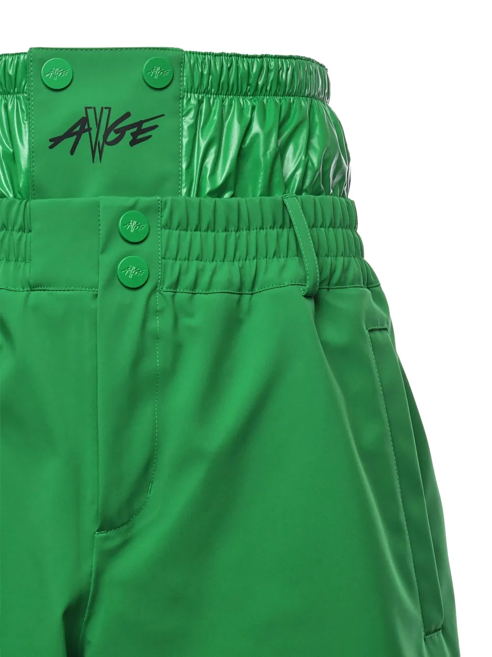 Moncler High waist shorts met logoprint Groen