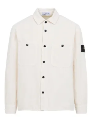 Stone Island Corduroy logo-patch Shirt | Blue | FARFETCH ZA