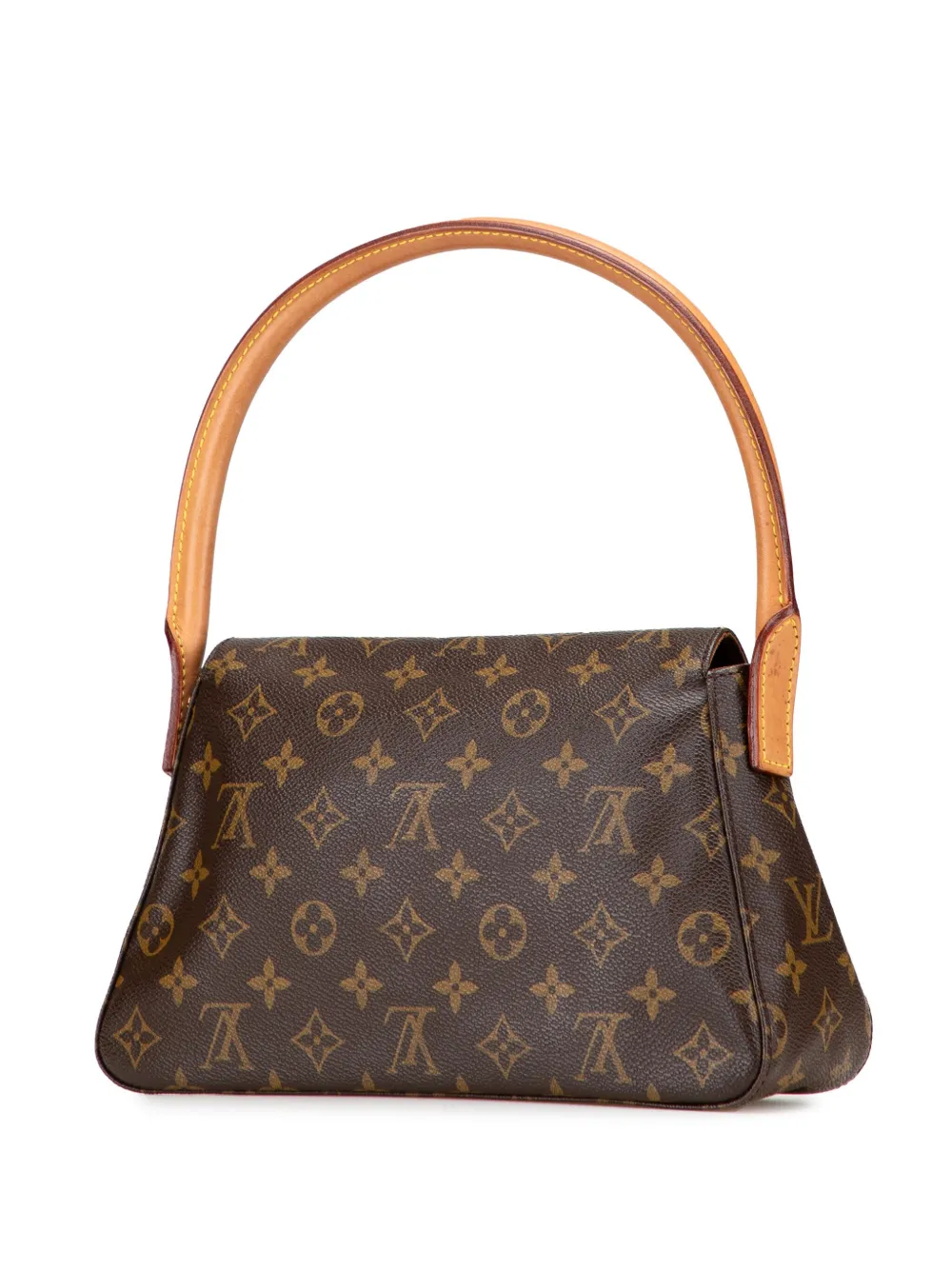 Pre-owned Louis Vuitton 2001 Monogram Mini Looping Shoulder Bag In Brown