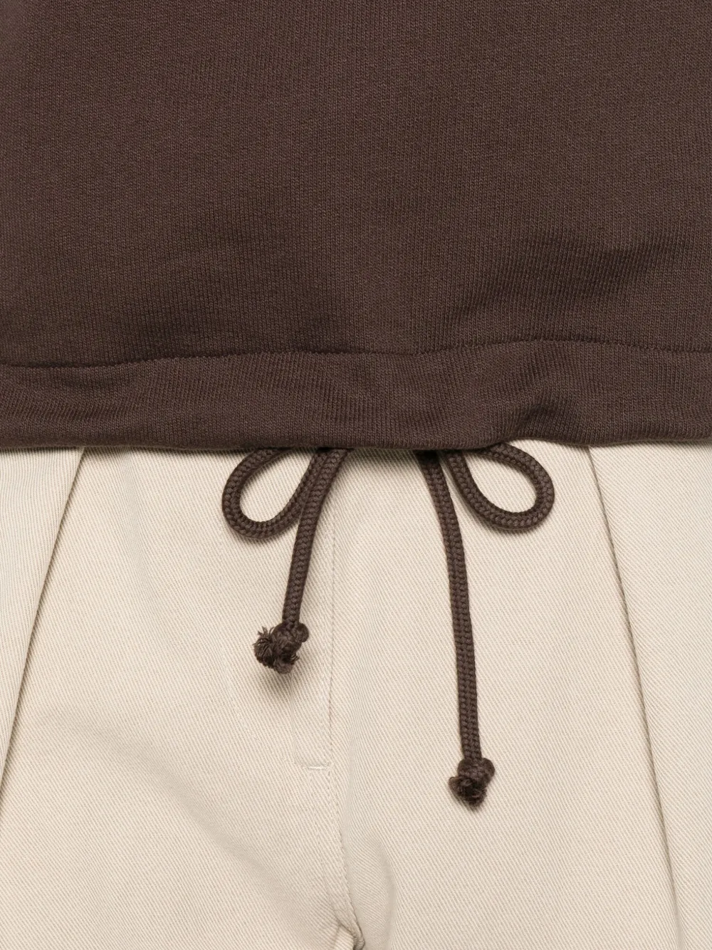 Mhl By Margaret Howell Half-zip Funnel-neck Top In Brown