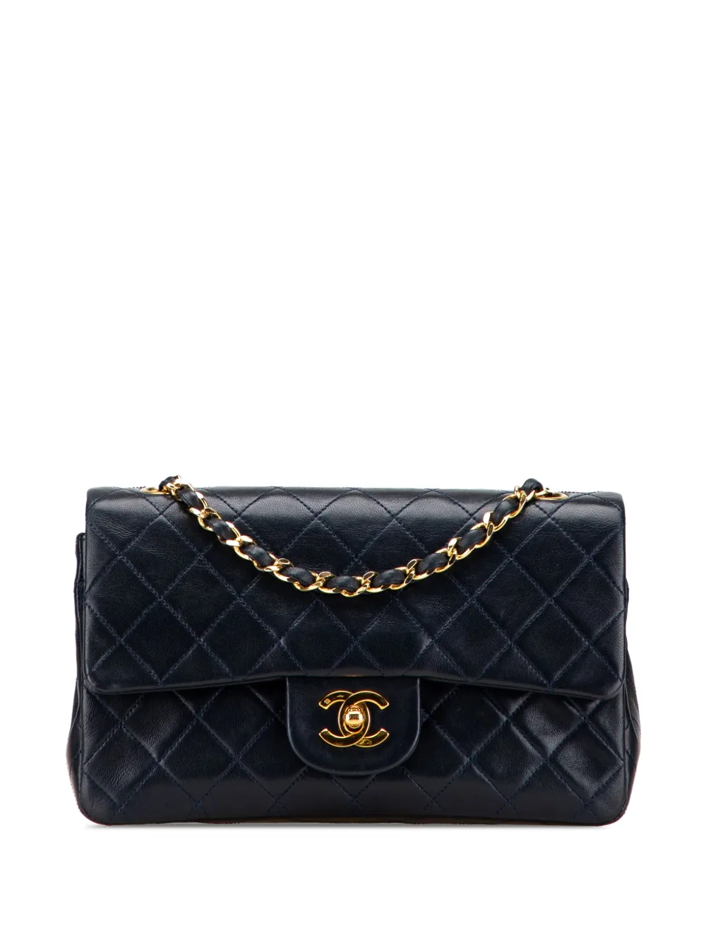 CHANEL Pre-Owned 1989-1991 スモール クラシック ラムスキン ダブルフラップ ショルダーバッグ - ブルー CHANEL Pre-Owned 1989-1991 スモール クラシック ラムスキン ダブルフラップ ショルダーバッグ - ブルー