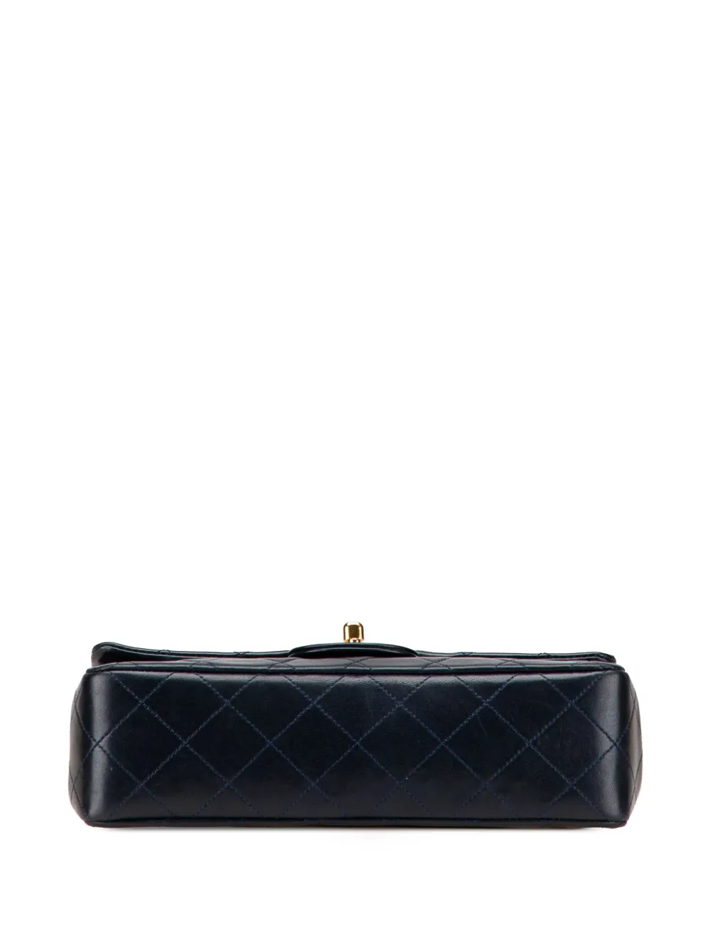 Pre-owned Chanel 1989-1991 Small Classic Lambskin Double Flap Shoulder Bag In Blue