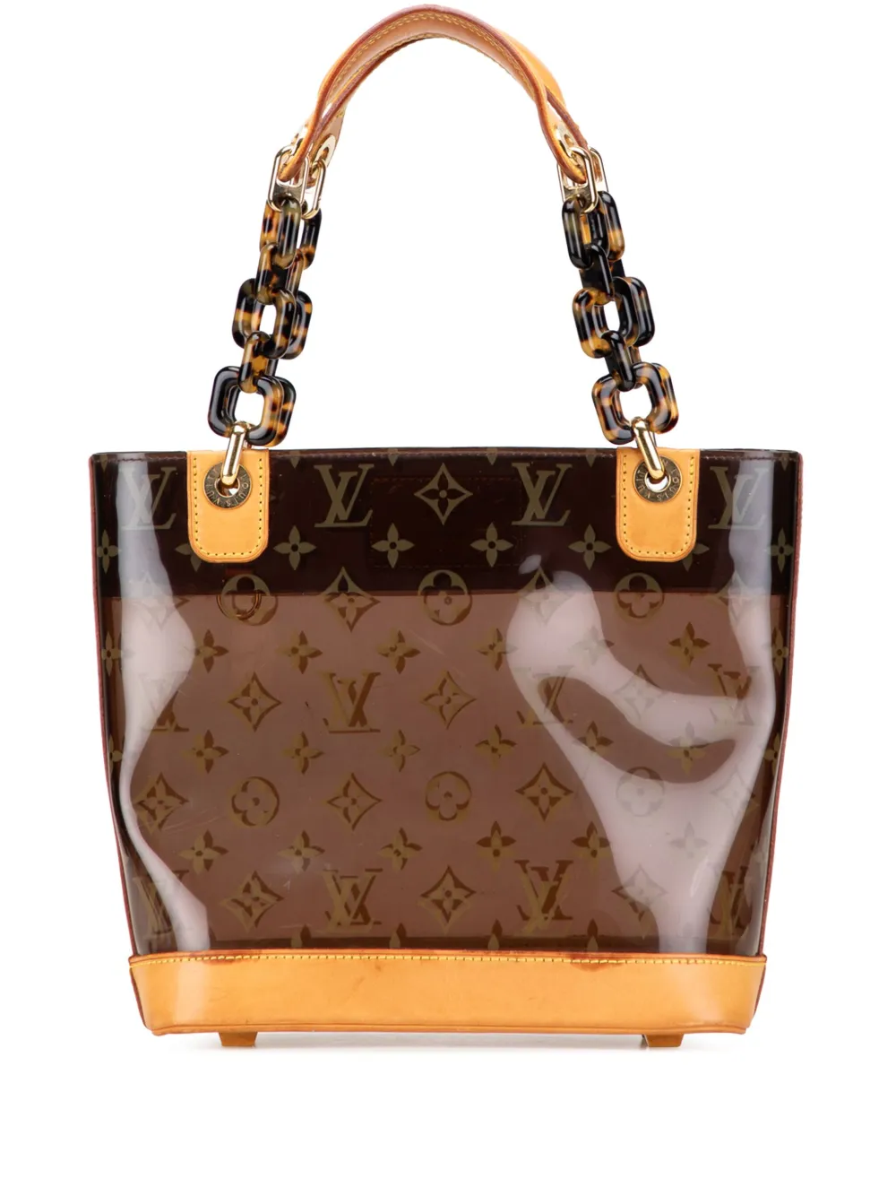 Pre-owned Louis Vuitton 2003 Monogram Cabas Sac Ambre Pm Tote Bag In Brown