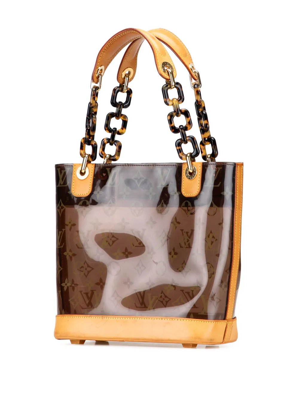 Pre-owned Louis Vuitton 2003 Monogram Cabas Sac Ambre Pm Tote Bag In Brown