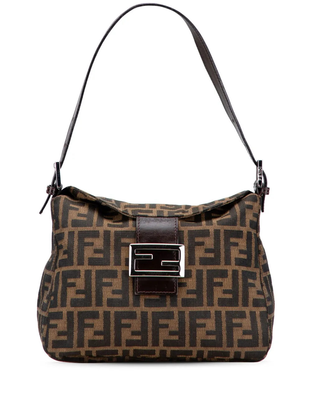 Fendi Pre-Owned 2000-2010 ズッカ キャンバス ダブルフラップ ショルダーバッグ - ブラウン Fendi Pre-Owned 2000-2010 ズッカ キャンバス ダブルフラップ ショルダーバッグ - ブラウン