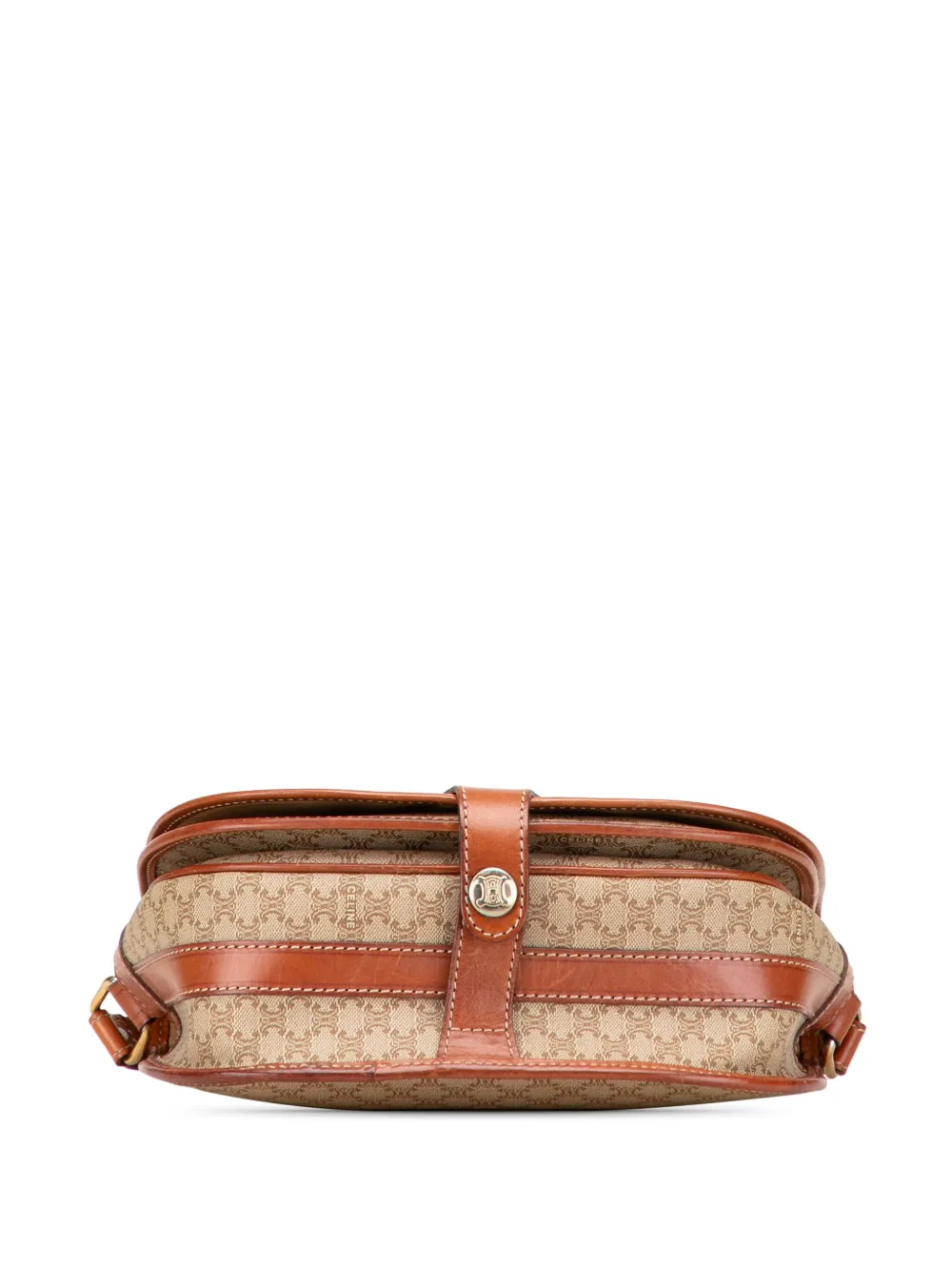 Pre-owned Celine 2008 Macadam Coated Canvas Crossbody Bag In Brown