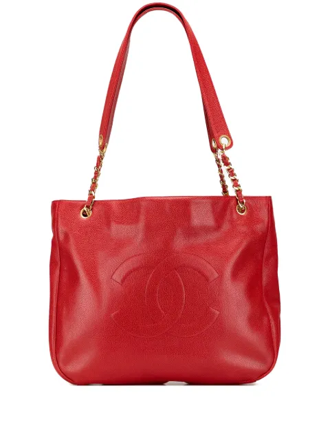 CHANEL Pre-Owned 1994-1996 CC Caviar Chain tote bag