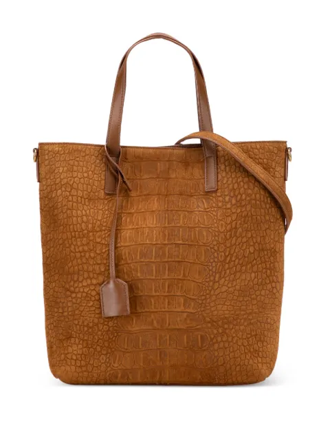 Saint Laurent Pre-Owned 2020 Toy Croc Embossed Suede North South Shopping Tote satchel
