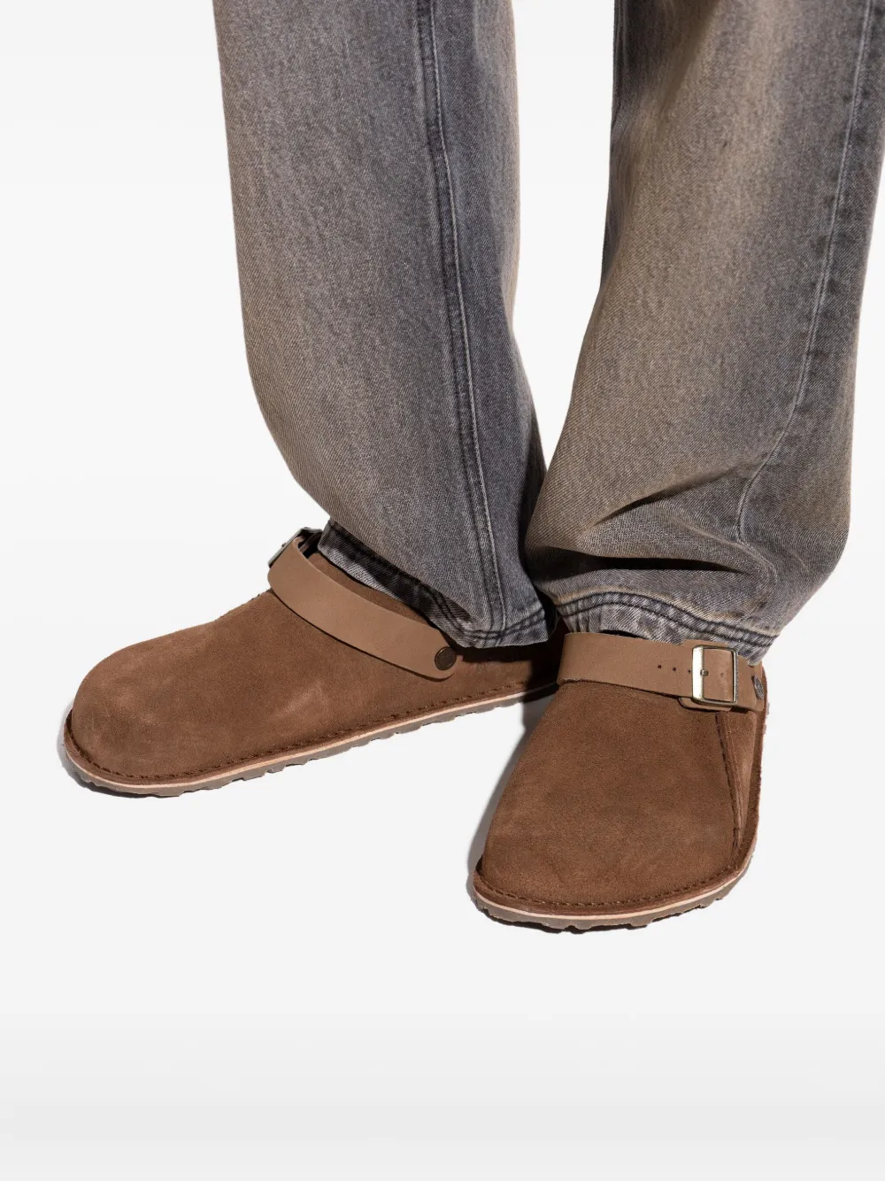 Birkenstock Lutry Buckle-strap Slip-on Mules In Brown