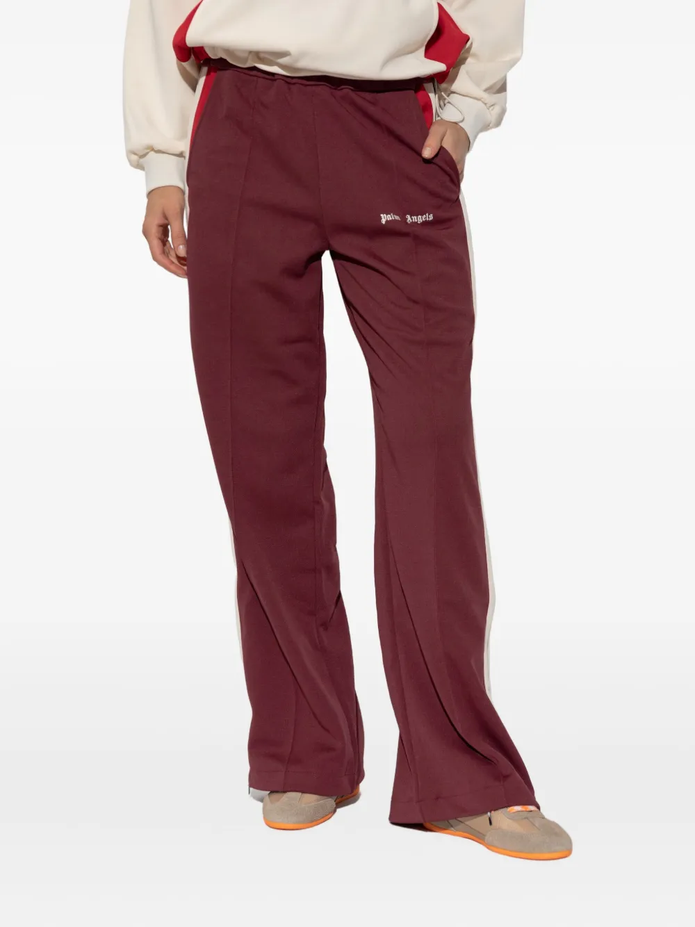 Palm Angels Classic Logo Side-stripe Track Pants In Red