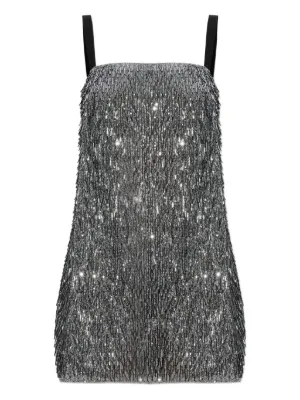 knee length dresses for ladies Iridescent Pink Metal Mesh Mini Cowl Neck Party Dress – Atelier Rioux  Fabric Store main image 1