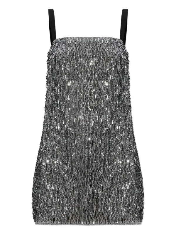 Dolce & Gabbana Beaded Strap Dress | Grey | FARFETCH Dolce & Gabbana Beaded Strap Dress | Grey | FARFETCH