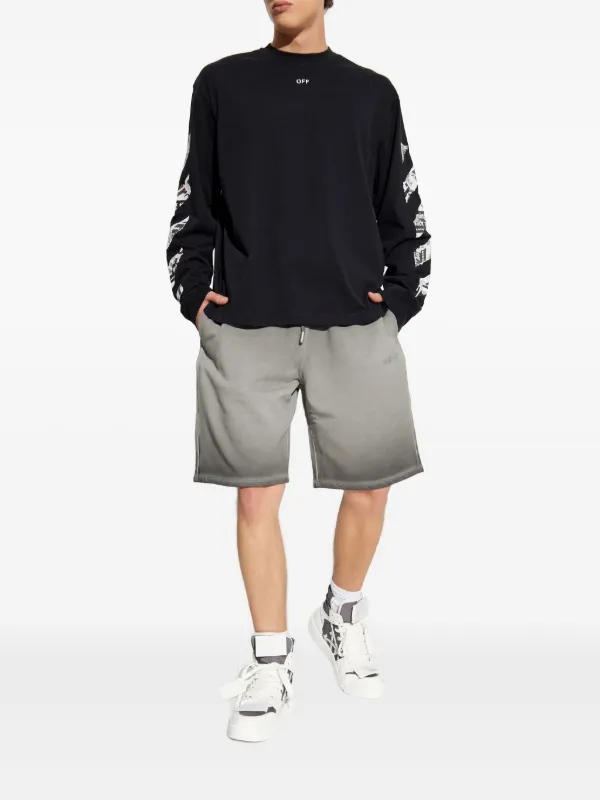 Off-White long-sleeved Graphic T-shirt | Black | FARFETCH