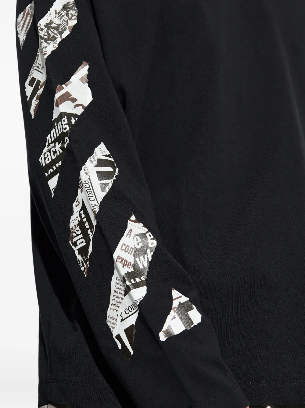 Off-White T-shirt met lange mouwen en grafische print Zwart