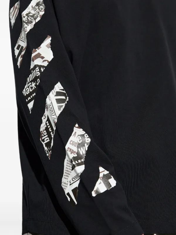 Off-White long-sleeved Graphic T-shirt | Black | FARFETCH