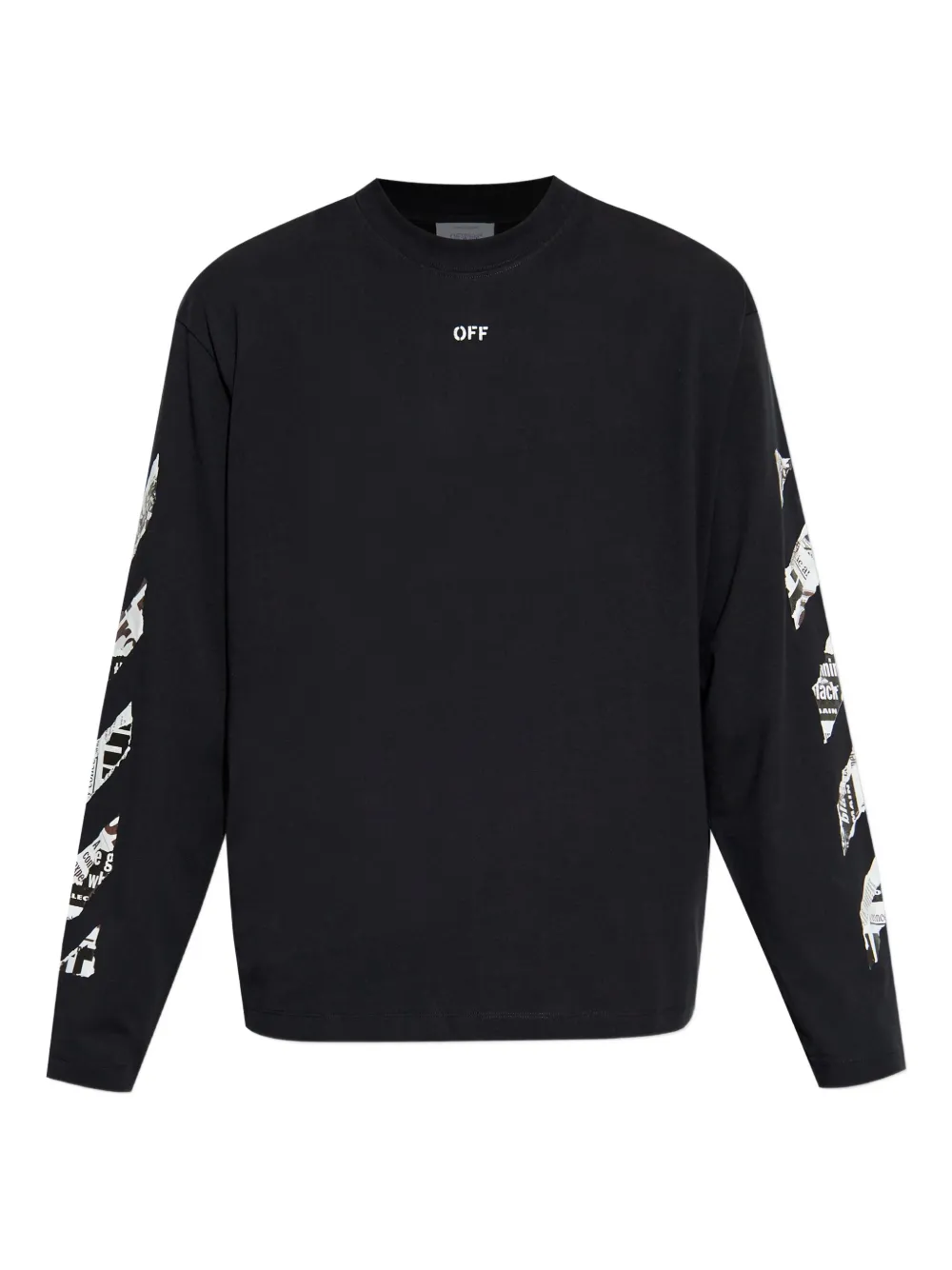 Off-White Langarmshirt mit grafischem Print | Schwarz | Image 1