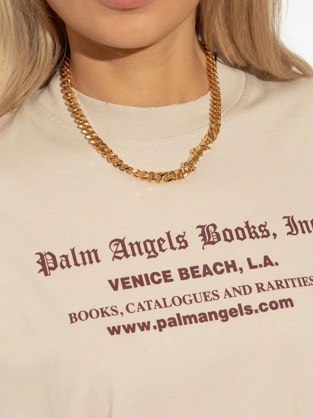 Palm Angels logo chain necklace - Goud