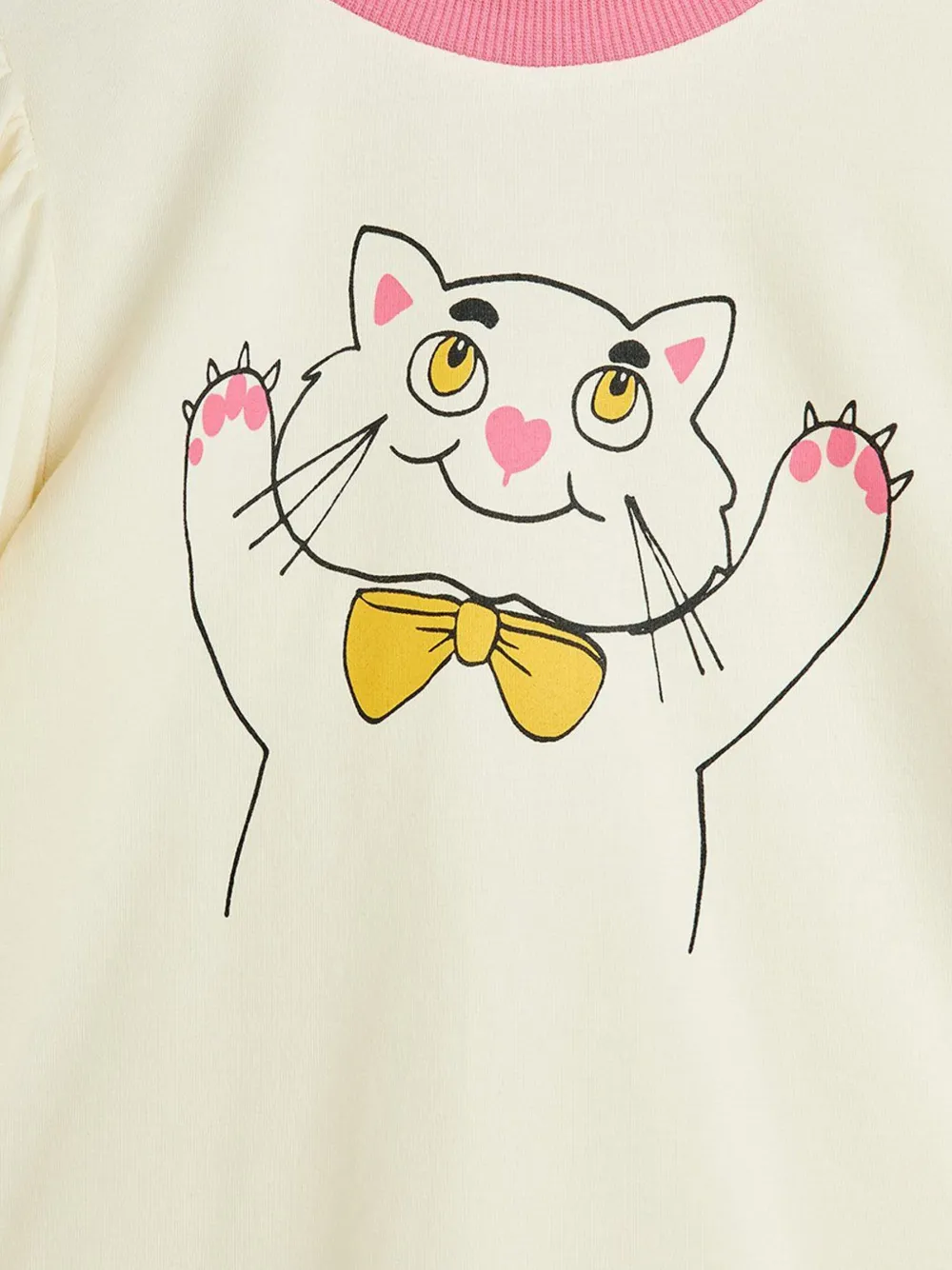 Mini Rodini Grafische top met pofmouwen Beige