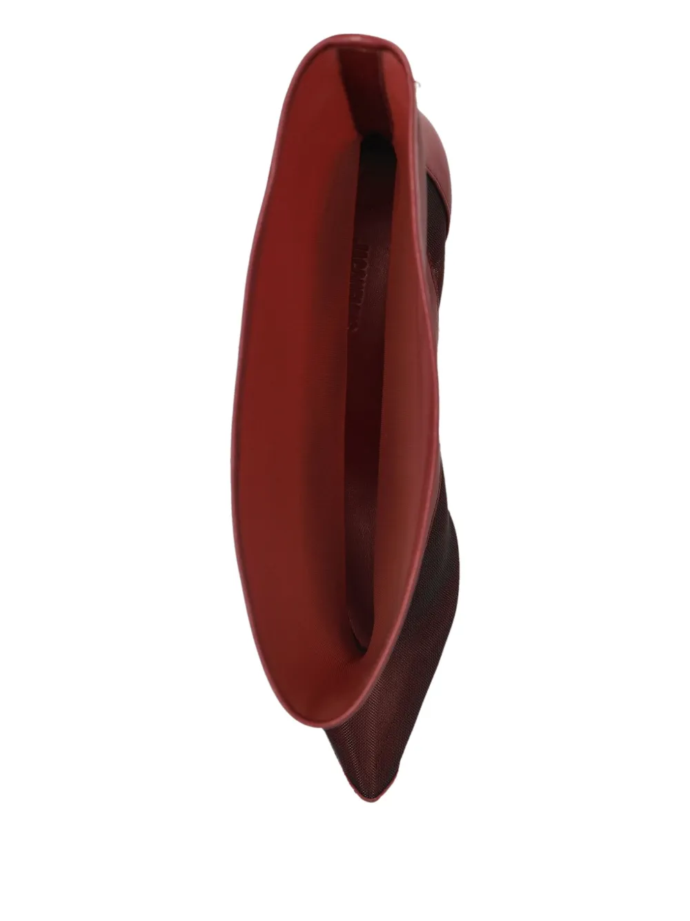 Jacquemus Mid-calf Stiletto Boots Mesh Overlay In Burgundy