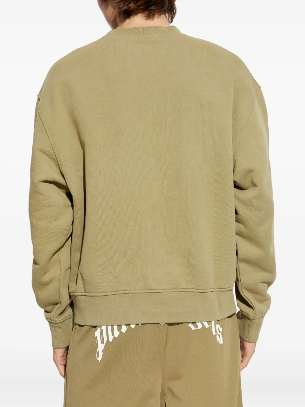 Palm Angels Sweater met teddy-applicatie en ronde hals Groen