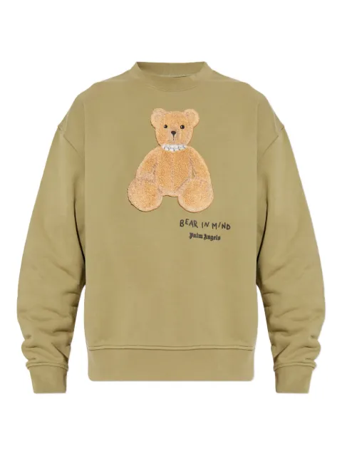 Palm Angels teddy-appliqué crew-neck sweatshirt