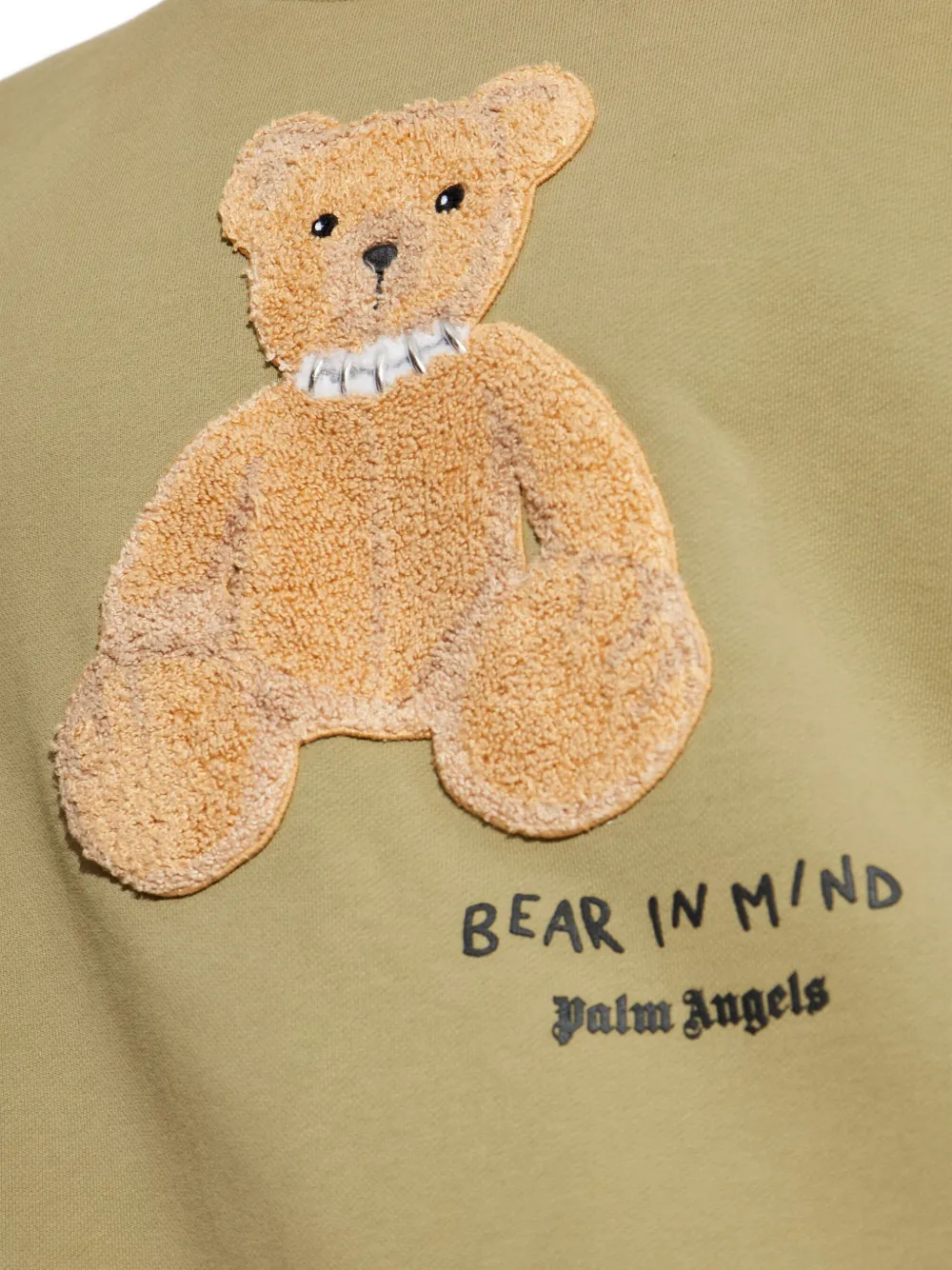 Palm Angels Sweater met teddy-applicatie en ronde hals Groen