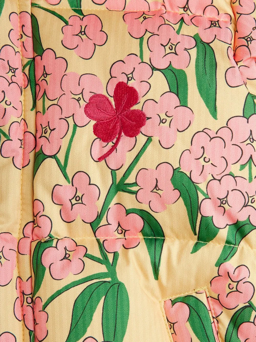 Mini Rodini Jack met bloemenprint en capuchon Geel