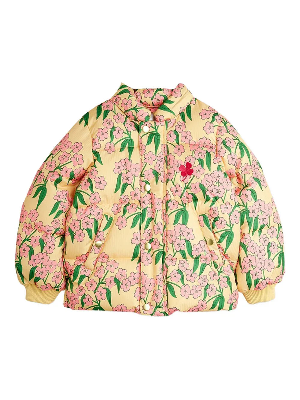 Mini Rodini Jack met bloemenprint en capuchon Geel