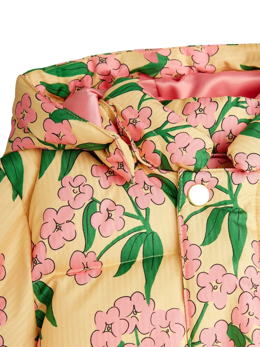 Mini Rodini Jack met bloemenprint en capuchon Geel