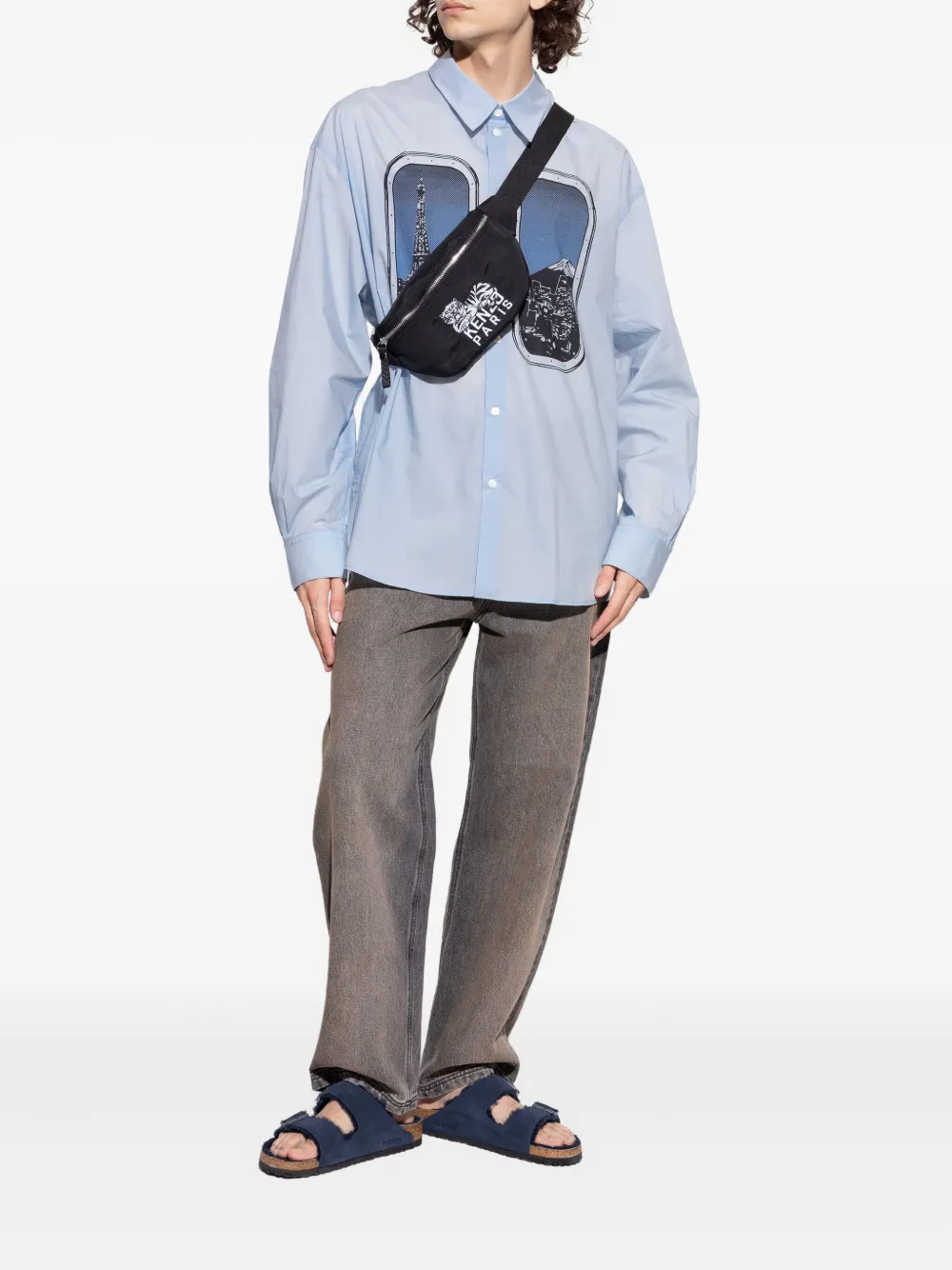 Birkenstock Arizona sandalen met lammy voering Blauw