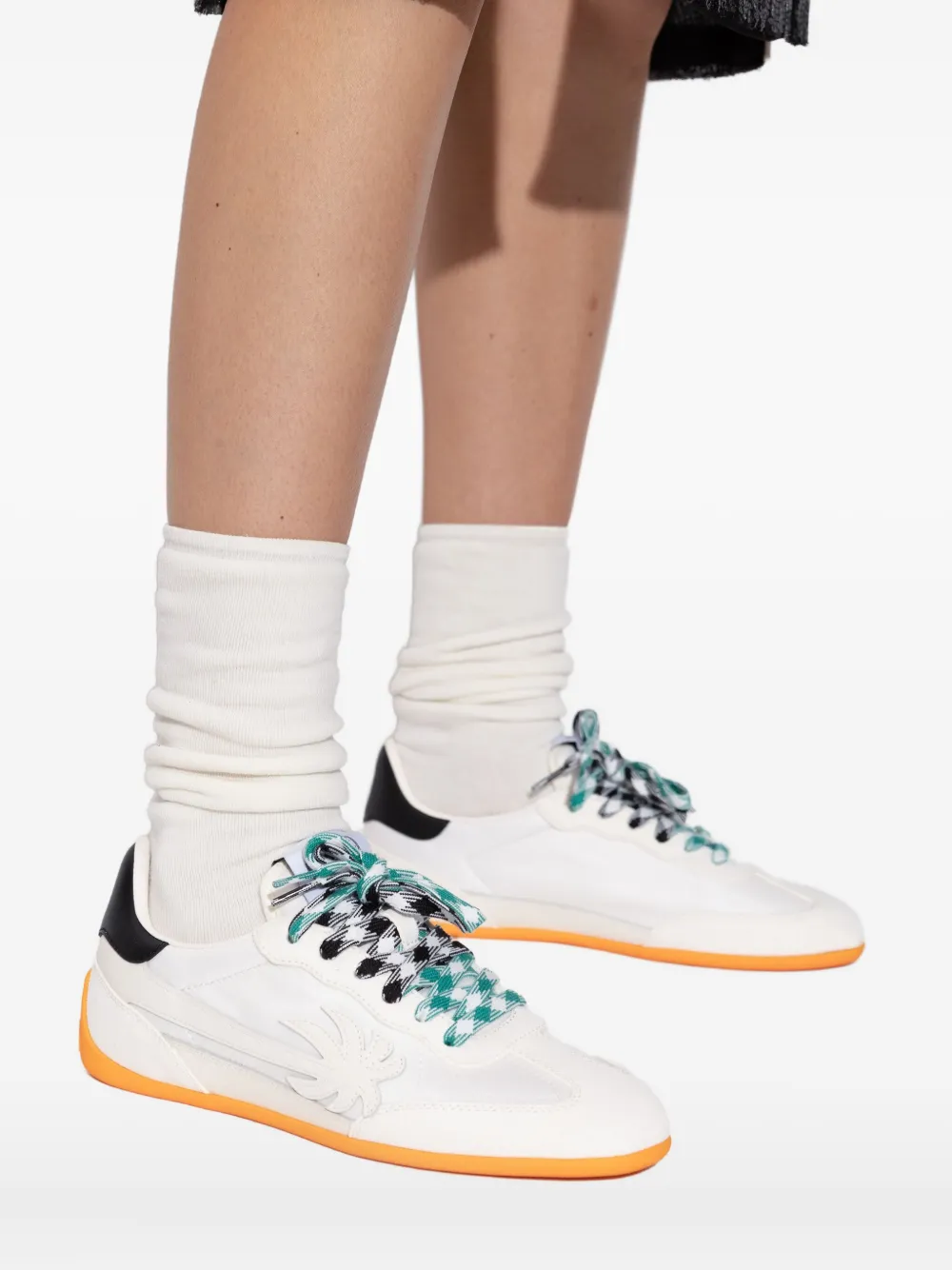Palm Angels Palm Tree Lace-up Sneakers In White