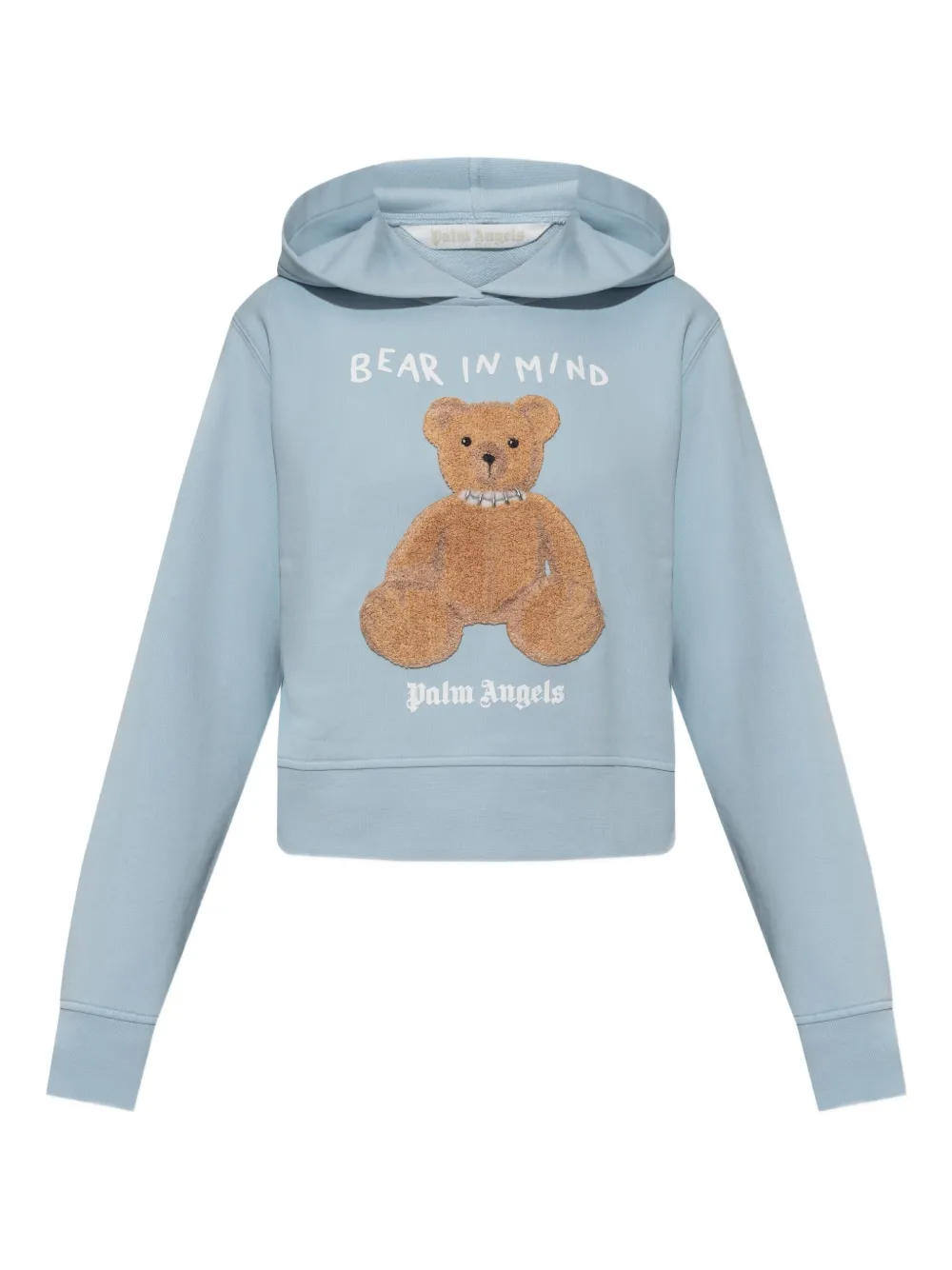 Palm Angels Bear-motif Long-sleeve Hoodie In Blue