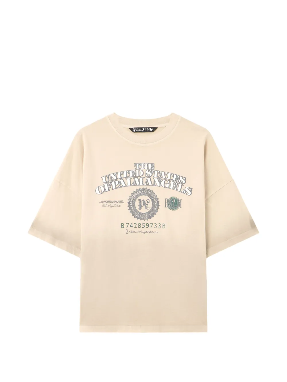 Palm Angels T-shirt met grafische print Beige