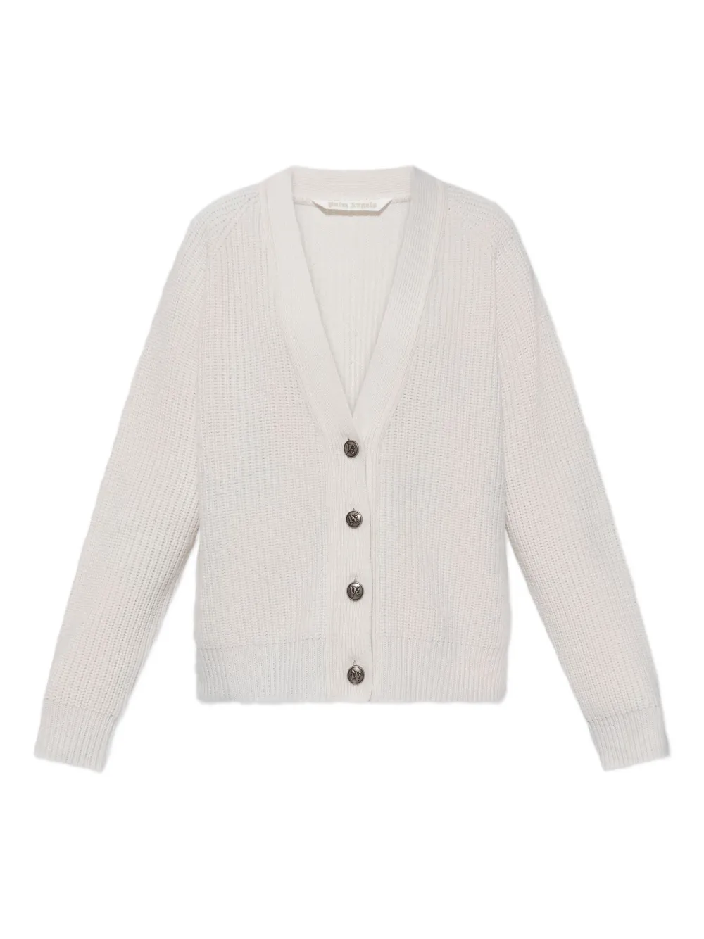 Palm Angels V-neck Buttoned Cardigan In Neutral